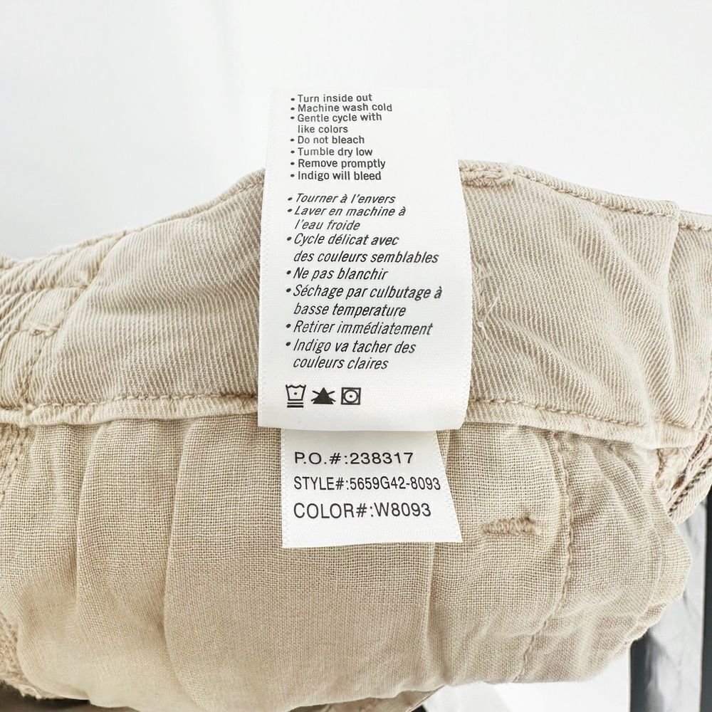 Paige Christy Chino Jogger Pants Drawstring in Faded Beige Wash Women's 25 - Picture 8 of 8